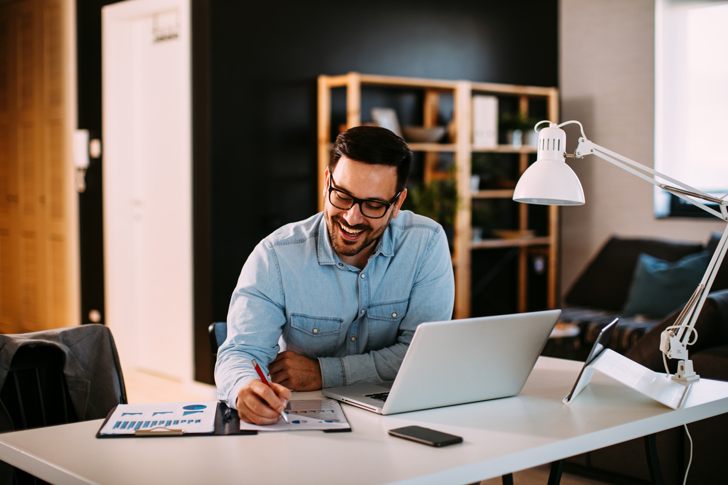 A man working at home