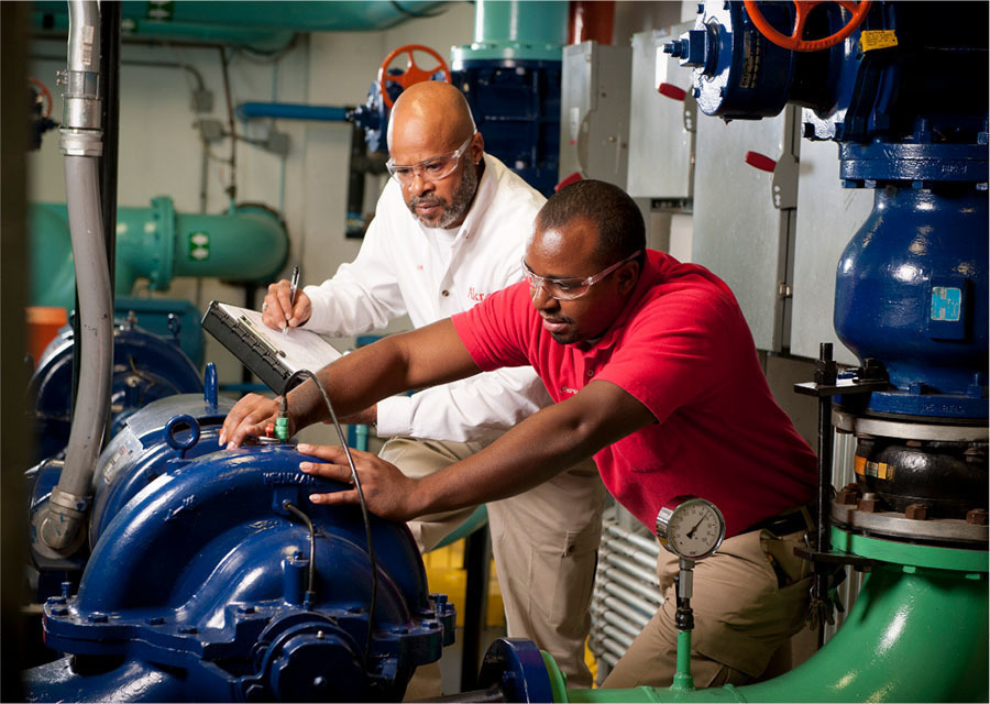 Working on a building's systems