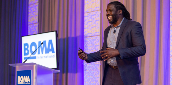 A speaker at the BOMA conference