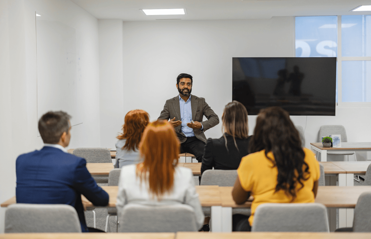 A training seminar in an office