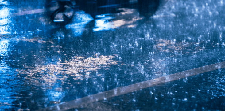 rain on a street