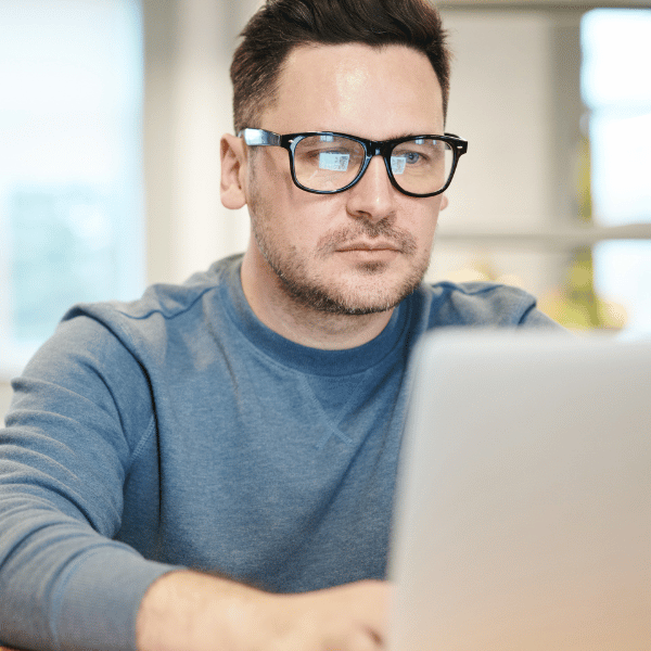 A man working on his laptop