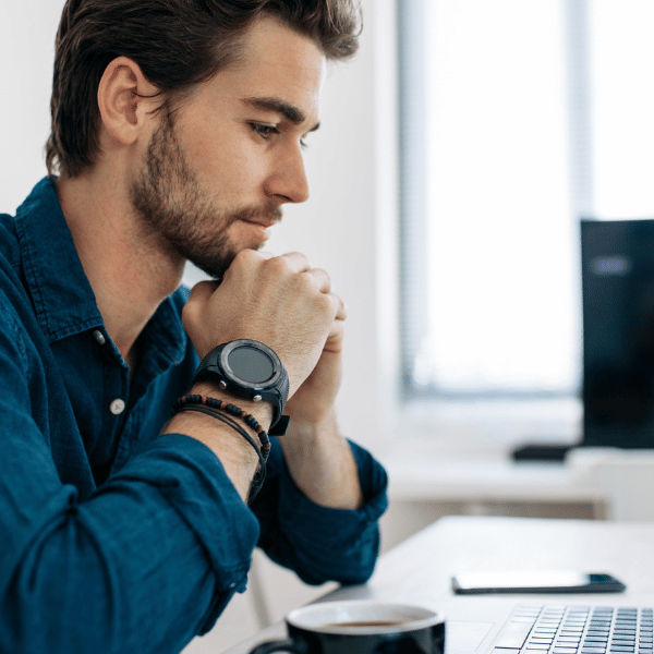 A man working on his laptop