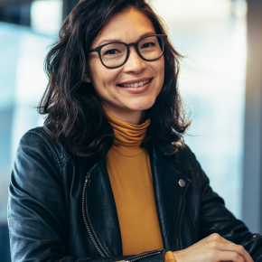 A smiling woman